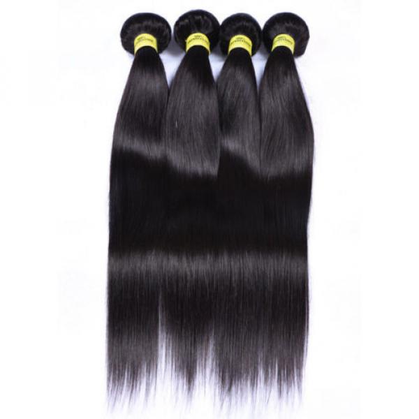 New  4 Bundles Remy Virgin Peruvian Straight Human Hair Weave Extensions 200g #2 image