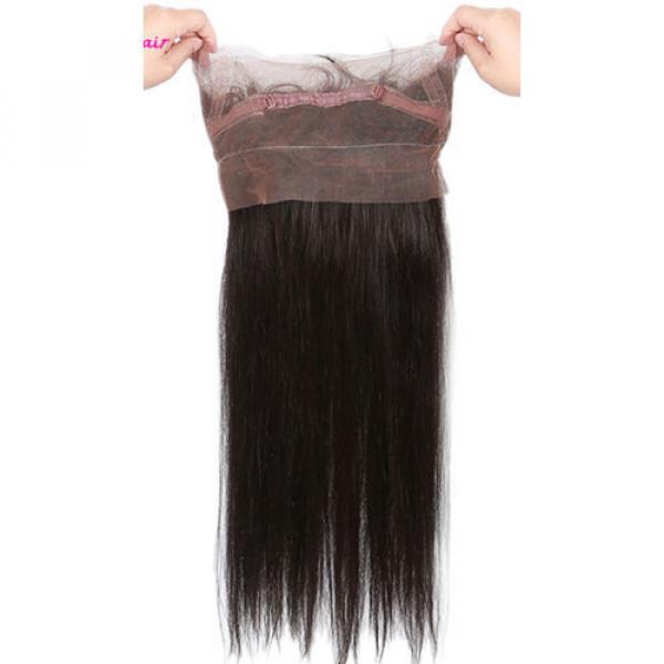 Peruvian Virgin Hair Straight 2 Bundles Hair Weft &amp; 1pc 360 Lace Frontal 22x4x2 #4 image