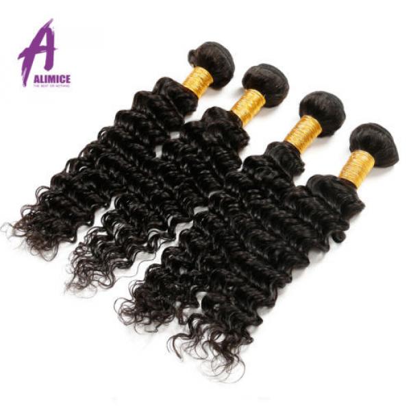 4Bundles Deep Wave Peruvian Virgin Human Hair Extension Weave remy Curly 400g 8A #3 image