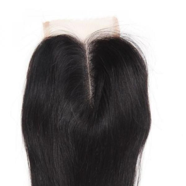 7A 100% Peruvian Human Virgin Hair Straight 4*4 Lace Closure with 3 Bundles 350g #3 image