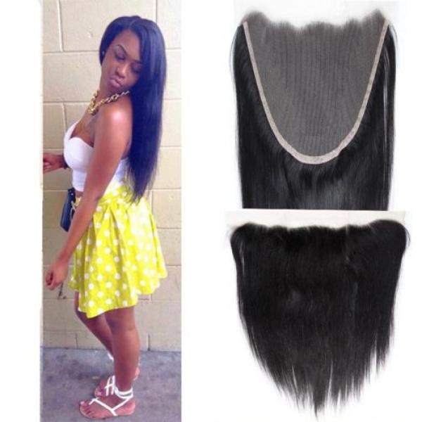 7A 13x6 Ear to Ear Full Frontal Peruvian Straight Virgin Human Hair Lace Frontal #1 image