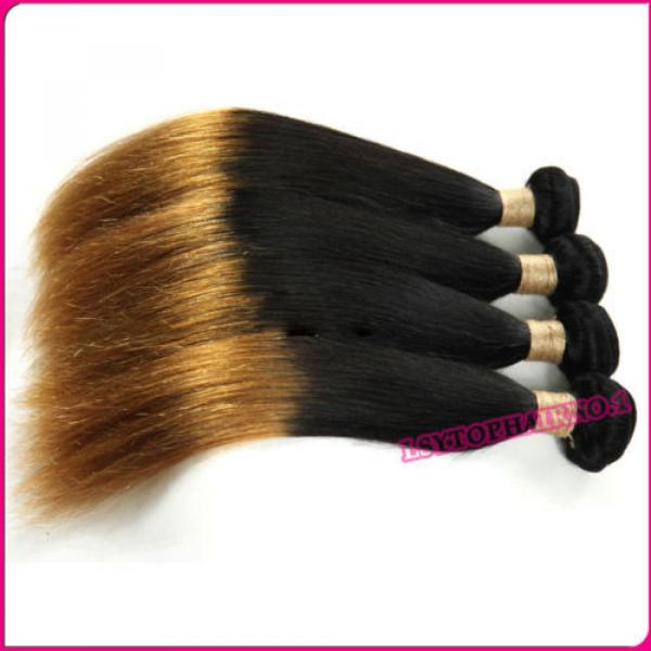Ombre Peruvian Virgin Hair Human hair extensions 3 bundles Straight Hair 300g #2 image