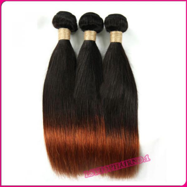 Ombre Peruvian Virgin Hair Human hair extensions 3 bundles Straight Hair 300g #5 image