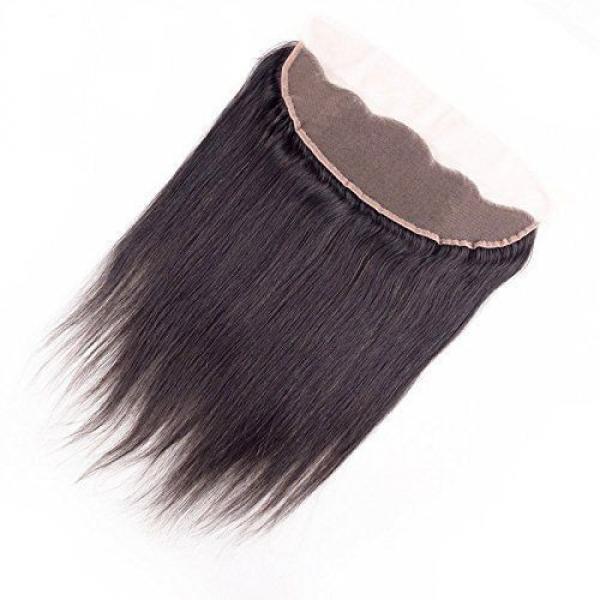 Peruvian Straight Full Lace Frontal Closure Virgin Human Hair 13&#034;x4&#034; Ear To Ear #2 image