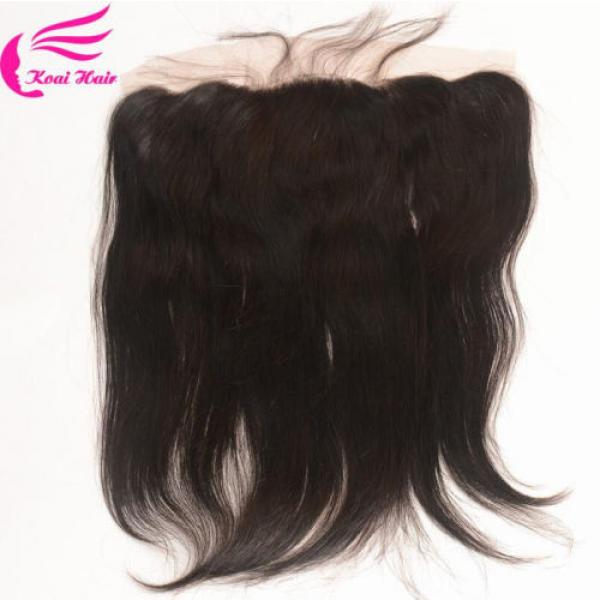 13x4 Straight Full Lace Frontal Closure With 7a Peruvian Virgin Hair 3 Bundles #4 image