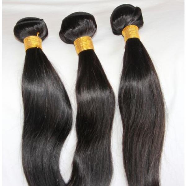 Peruvian Virgin Hair Extension Silk Straight Long Hair Weft 3 Bundles 12&#034; 300g #1 image