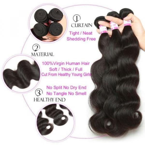 Virgin Peruvian Human Hair Extensions 300g Full Head Body Wave Hair Weft Promote #4 image