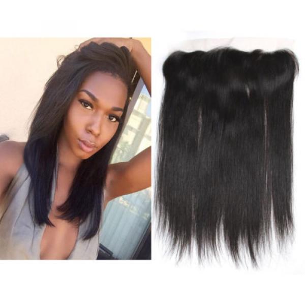 8A 13x4/Ear to Ear Full Frontal Peruvian Straight Virgin Human Hair Lace Frontal #1 image