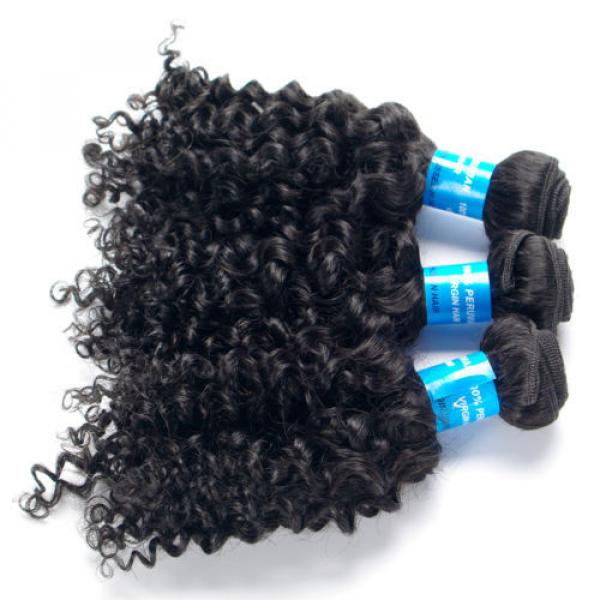 3 Bundles(10&#034;12&#034;14&#034;) Curly Human Hair Extensions Virgin Peruvian Natural Hair #5 image