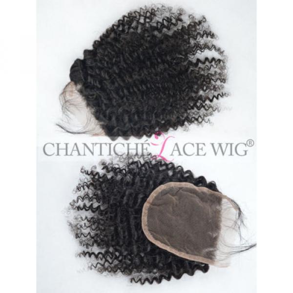 Best Curly Virgin Human Hair Lace Closures Peruvian Remy Kinky Curly Extensions #1 image