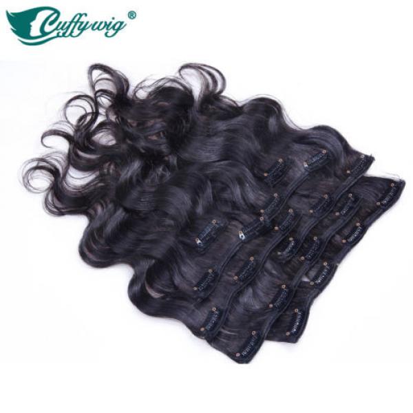 Body Wave Peruvian Virgin 100% Human Hair Clip-In Hair Extension For Black Women #5 image