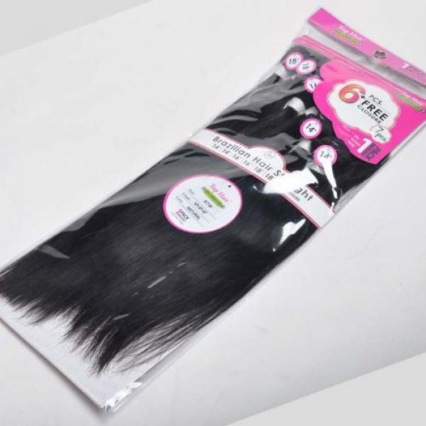 Virgin Peruvian 6 Bundles Human Hair Weave +1 Pcs Lace Closure Hair Extensions #4 image