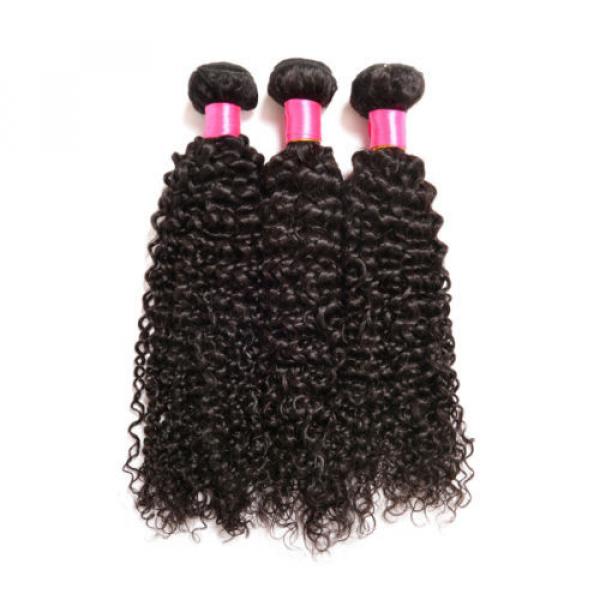 3 Bundles Kinky Curly Weft Real Peruvian Remy Virgin Human Hair Extensions 300g #2 image