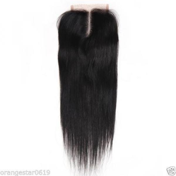 Unprocessed 4&#034;x4&#034; Straight Virgin Peruvian Hair Lace Closure 8&#034;-22&#034; Swiss Lace #2 image