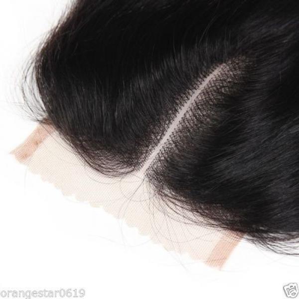 Unprocessed 4&#034;x4&#034; Straight Virgin Peruvian Hair Lace Closure 8&#034;-22&#034; Swiss Lace #5 image