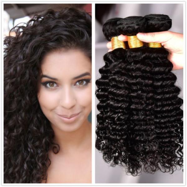 3 Bundles 300g Deep Wave Human Hair Weft Peruvian Virgin Human Hair Extensions #1 image