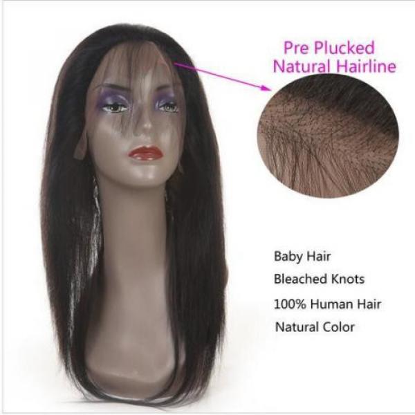 Pre Plucked Peruvian Virgin Hair Straight 360 Lace Frontal Closure Free Shipping #3 image