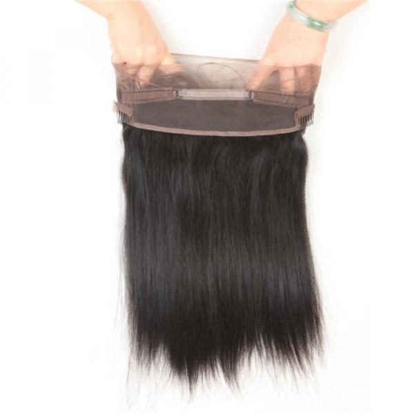 Pre Plucked Peruvian Virgin Hair Straight 360 Lace Frontal Closure Free Shipping #5 image