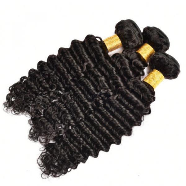 3 Bundles 300g Deep Wave Human Hair Weft Peruvian Virgin Human Hair Extensions #5 image
