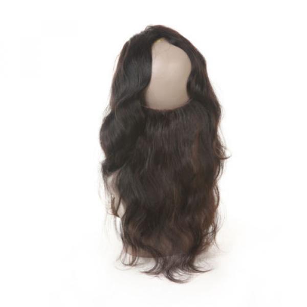 360 Free Part Lace Frontal 100% Peruvian Virgin 8A black remy Human Hair Weave #5 image