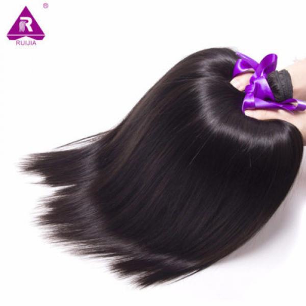 300g Peruvian Virgin Hair Extensions Weft Virgin Straight Human Hair 3 Bundles #3 image