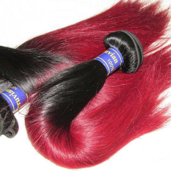 8A Peruvian Virgin Human Hair Extensions Straight 3Bundles 300Grams Color1b/99j #2 image