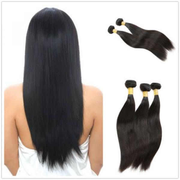 7A Peruvian Virgin Hair Staight Human Hair Unprocessed Remy Hair Extension 24&#034; #1 image