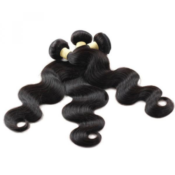 7A Virgin Peruvian Human Hair Extensions 3pcs Hair Bundles Black Body Weave Weft #3 image