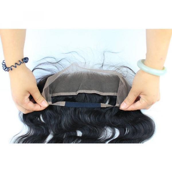 Peruvian Body Wave Virgin Hair Pre Plucked 1pc 360 Lace Frontal With 2 Bundles #4 image