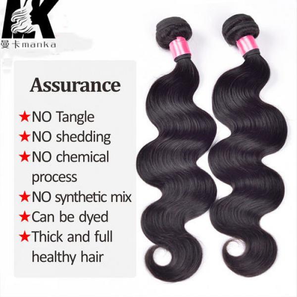 Peruvian Body Wave Virgin Hair Pre Plucked 1pc 360 Lace Frontal With 2 Bundles #5 image