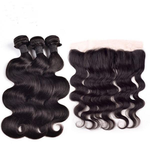 8A Peruvian Virgin Hair 2 THICKER Bundles Hair with 1pc Lace Frontal Body Wavy #2 image