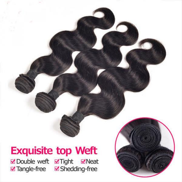 8A Peruvian Virgin Hair 2 THICKER Bundles Hair with 1pc Lace Frontal Body Wavy #3 image