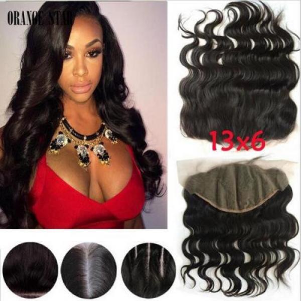 Peruvian Virgin Hair Lace Frontal Closure Body Wave Natural color Bleached knots #1 image