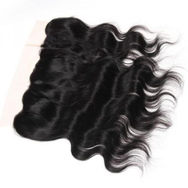 Peruvian Virgin Hair Lace Frontal Closure Body Wave Natural color Bleached knots #2 image