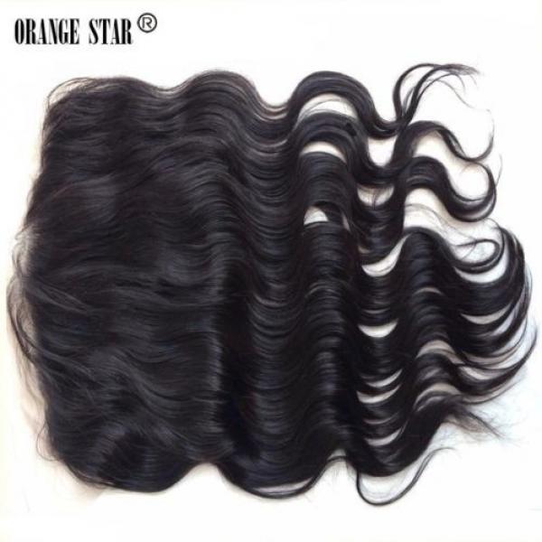 Peruvian Virgin Hair Lace Frontal Closure Body Wave Natural color Bleached knots #3 image