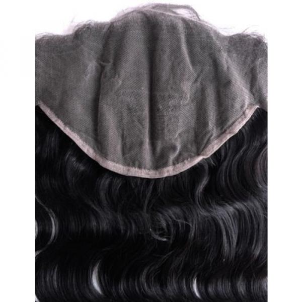 Peruvian Virgin Hair Lace Frontal Closure Body Wave Natural color Bleached knots #4 image