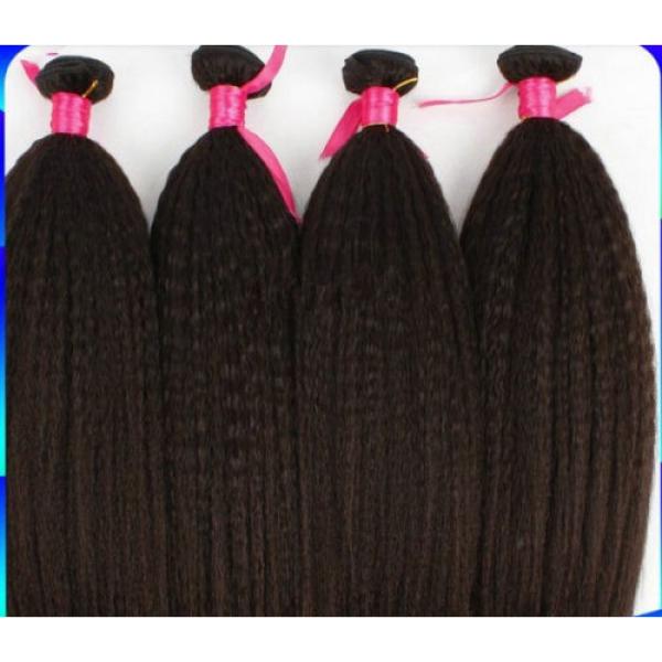 Kinky Straight Virgin Peruvian Bundle remy human hair weft Weave extensions 100g #1 image