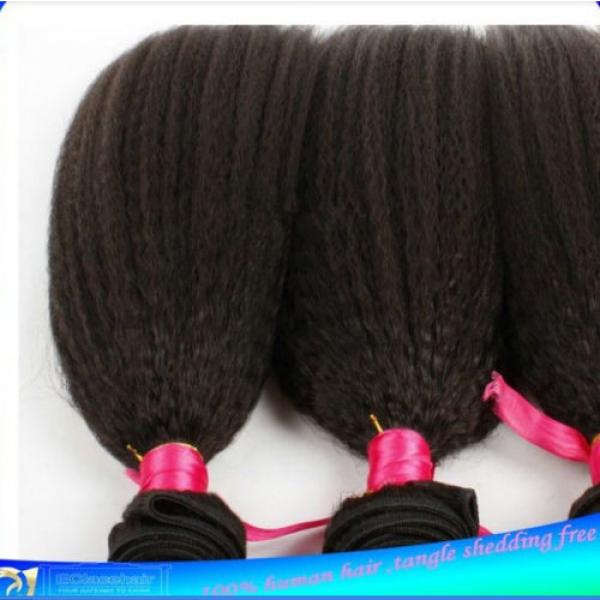 Kinky Straight Virgin Peruvian Bundle remy human hair weft Weave extensions 100g #4 image