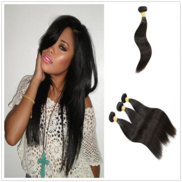 7A Peruvian Virgin Hair Long Straight Weave Silky Hair Wefts Human Remy Hair 22&#034; #1 image