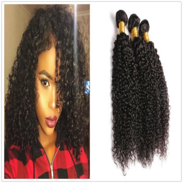 7A Peruvian Virgin Human Hair Wefts Kinky Curly Hair Extensions 300G 14&#034;+16&#034;+18&#034; #1 image