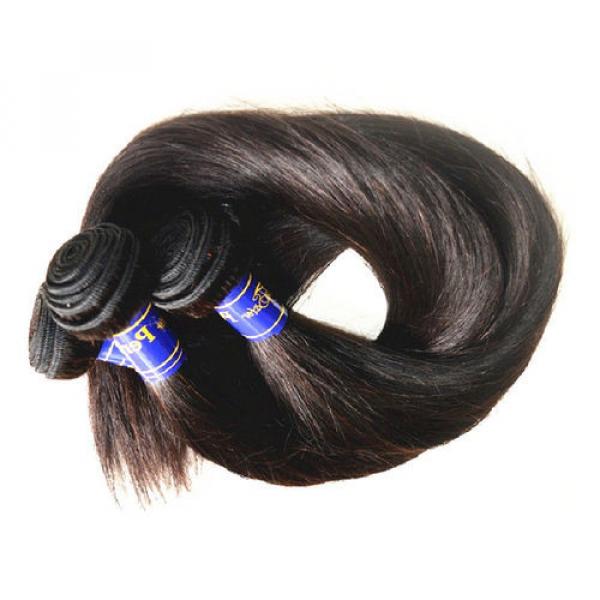 8A Grade Good Silk Straight Virgin Peruvian Human Hair Extensions 300G 3Bundles #4 image
