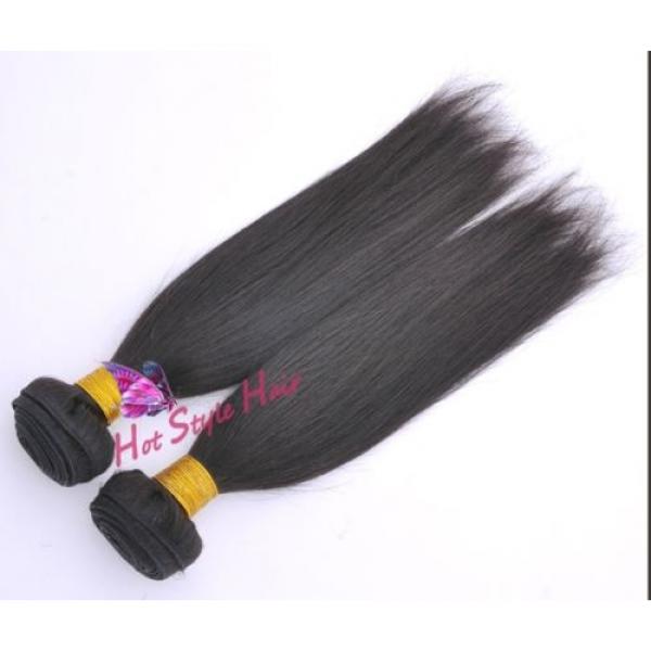Mixed Length 12/14/16 300g Peruvian Virgin Hair Extension Straight Hair Weft #1 image