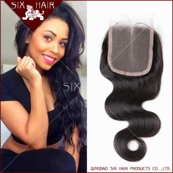 Virgin Peruvian Body Wave Lace Closure Unprocessed Human Hair Top 4x4 Closure #1 image