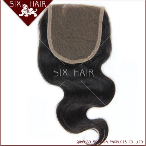 Virgin Peruvian Body Wave Lace Closure Unprocessed Human Hair Top 4x4 Closure #2 image