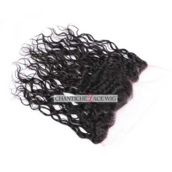 Virgin Human Hair Lace Frontal Closures Peruvian Remy Hair Extensions Water Wave #4 image