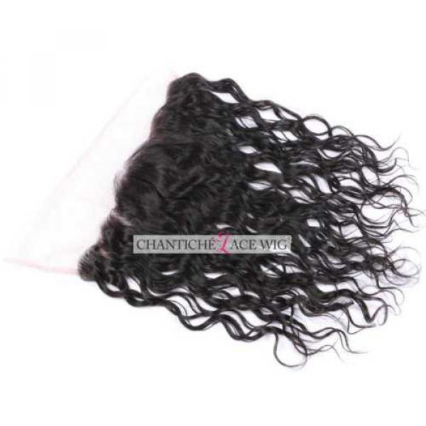 Virgin Human Hair Lace Frontal Closures Peruvian Remy Hair Extensions Water Wave #5 image