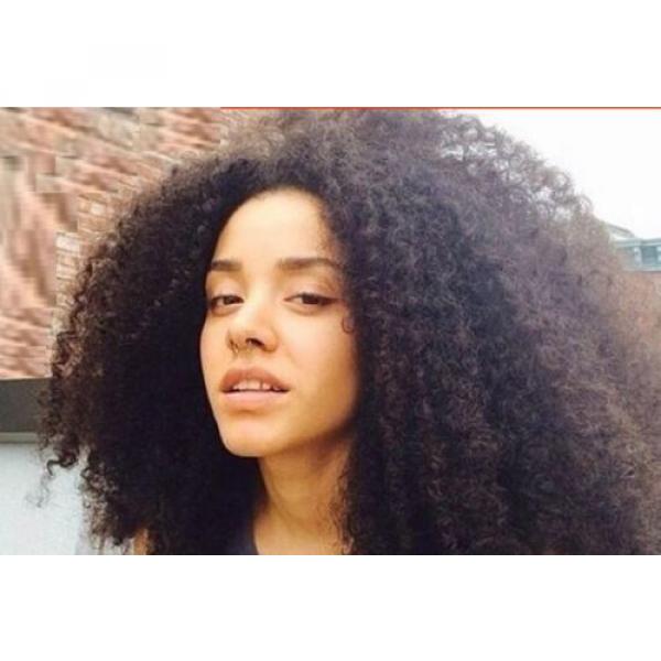 100% Virgin-Brazilian-Peruvian-Malaysian Afro Kinky Curly Hair Natural Black100g #3 image