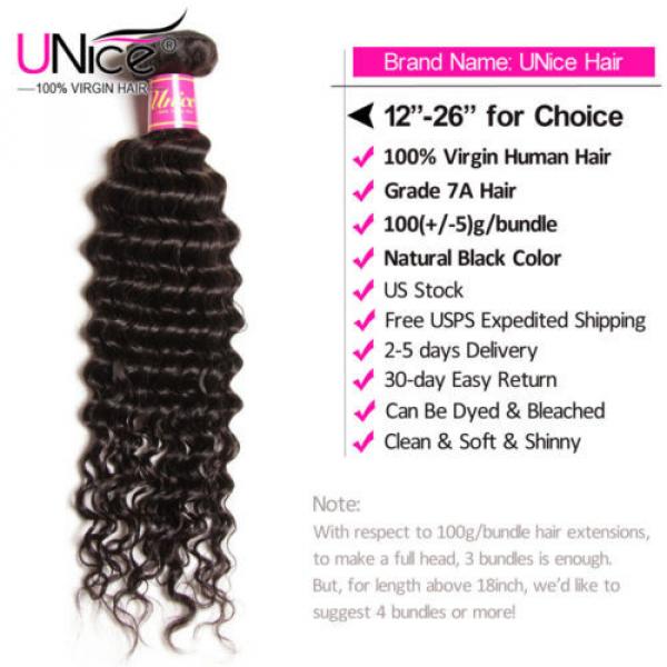 100g 300g 100% Virgin Brazilian Deep Curly Wave Hair Peruvian Human Hair Bundles #2 image