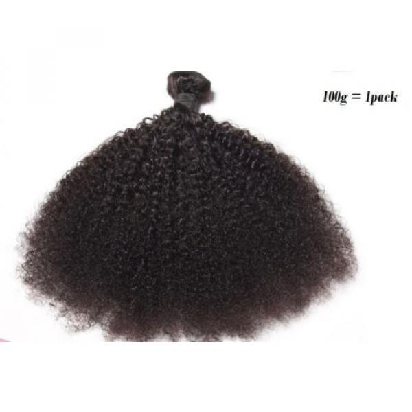 100% Virgin-Brazilian-Peruvian-Malaysian Afro Kinky Curly Hair Natural Black100g #5 image