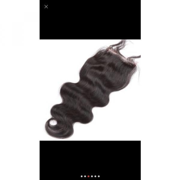 Peruvian 8A Virgin Hair Body  Wave Lace Closure, Free, Middle, &amp; 3 Part. 10&#034; #1 image